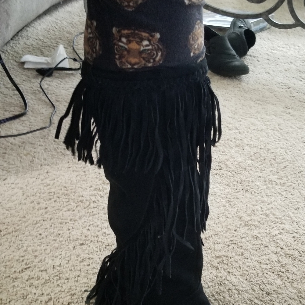 Sam Elderman Black Fringed boots